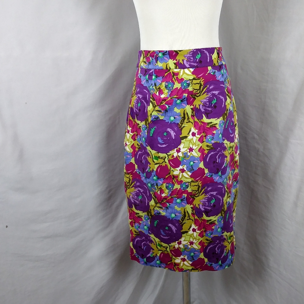 3/25$ Twelve Pencil straight floral bright skirt